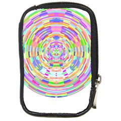 Circle T- Shirt Colourful Abstract Circle Design T- Shirt Compact Camera Leather Case by EnriqueJohnson