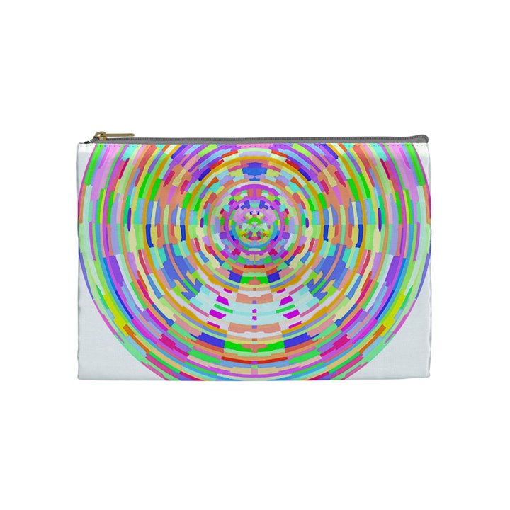 Circle T- Shirt Colourful Abstract Circle Design T- Shirt Cosmetic Bag (Medium)
