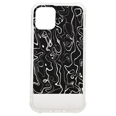 Cool Design Art T- Shirt Black And White Damascus Abstract Pattern T- Shirt Iphone 12 Mini Tpu Uv Print Case	
