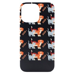 Dog And Cat Pattern T- Shirtdog And Cat Lover Pattern T- Shirt Iphone 14 Pro Max Black Uv Print Case by EnriqueJohnson