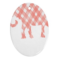 Elephant T- Shirt Pink Elephant T- Shirt Ornament (Oval)