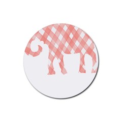 Elephant T- Shirt Pink Elephant T- Shirt Rubber Coaster (Round)