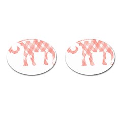 Elephant T- Shirt Pink Elephant T- Shirt Cufflinks (Oval)