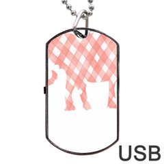 Elephant T- Shirt Pink Elephant T- Shirt Dog Tag USB Flash (One Side)