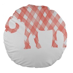 Elephant T- Shirt Pink Elephant T- Shirt Large 18  Premium Round Cushions