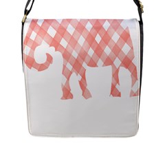 Elephant T- Shirt Pink Elephant T- Shirt Flap Closure Messenger Bag (L)