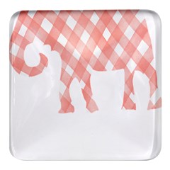 Elephant T- Shirt Pink Elephant T- Shirt Square Glass Fridge Magnet (4 pack)