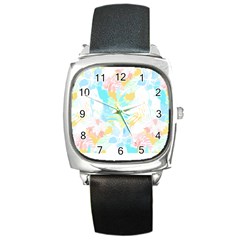 Fashion T- Shirt Fashion Tropical Pattern T- Shirt Square Metal Watch by EnriqueJohnson