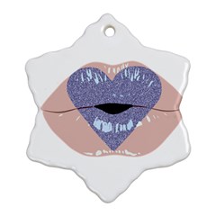 Lips -18 Snowflake Ornament (two Sides) by SychEva