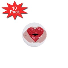 Lips -16 1  Mini Buttons (10 Pack)  by SychEva
