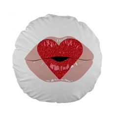 Lips -16 Standard 15  Premium Flano Round Cushions by SychEva