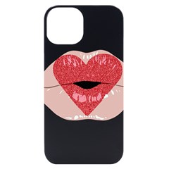 Lips -16 Iphone 14 Black Uv Print Case by SychEva