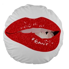 Lips -25 Large 18  Premium Round Cushions by SychEva