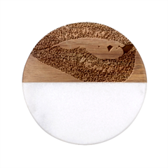 Lips -25 Classic Marble Wood Coaster (round) 