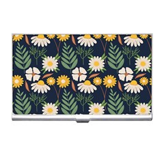 Flower Grey Pattern Floral Business Card Holder by Dutashop