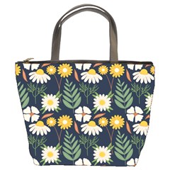 Flower Grey Pattern Floral Bucket Bag