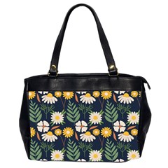 Flower Grey Pattern Floral Oversize Office Handbag (2 Sides) by Dutashop