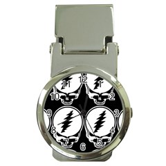 Black And White Deadhead Grateful Dead Steal Your Face Pattern Money Clip Watches