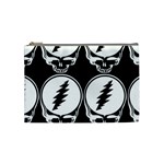 Black And White Deadhead Grateful Dead Steal Your Face Pattern Cosmetic Bag (Medium) Front