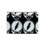 Black And White Deadhead Grateful Dead Steal Your Face Pattern Cosmetic Bag (Medium) Back