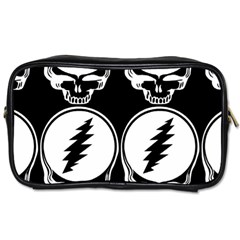 Black And White Deadhead Grateful Dead Steal Your Face Pattern Toiletries Bag (one Side)