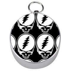 Black And White Deadhead Grateful Dead Steal Your Face Pattern Silver Compasses