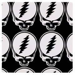 Black And White Deadhead Grateful Dead Steal Your Face Pattern Uv Print Square Tile Coaster  by Sarkoni
