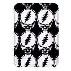 Black And White Deadhead Grateful Dead Steal Your Face Pattern Rectangular Glass Fridge Magnet (4 Pack) by Sarkoni