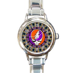 Gratefuldead Grateful Dead Pattern Round Italian Charm Watch by Sarkoni