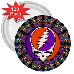 Gratefuldead Grateful Dead Pattern 3  Buttons (100 pack) 