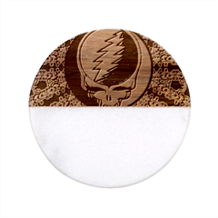 Gratefuldead Grateful Dead Pattern Classic Marble Wood Coaster (Round) 