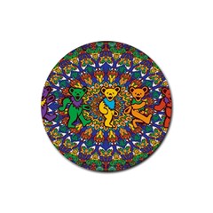 Grateful Dead Pattern Rubber Round Coaster (4 pack)