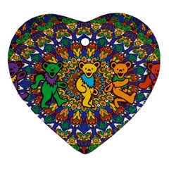 Grateful Dead Pattern Heart Ornament (two Sides)