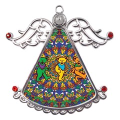 Grateful Dead Pattern Metal Angel with Crystal Ornament