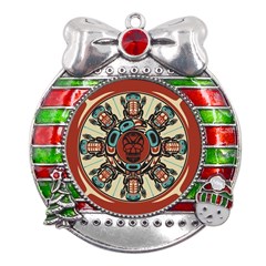 Grateful-dead-pacific-northwest-cover Metal X mas Ribbon With Red Crystal Round Ornament by Sarkoni