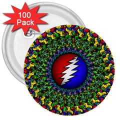 Grateful Dead 3  Buttons (100 pack) 