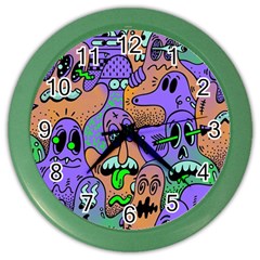 Trippy Aesthetic Halloween Color Wall Clock