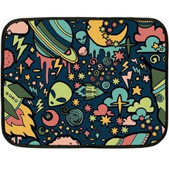 Alien Rocket Space Aesthetic Fleece Blanket (mini) by Sarkoni