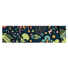 Alien Rocket Space Aesthetic Oblong Satin Scarf (16  X 60 )