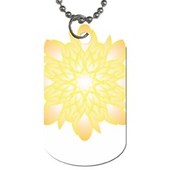 Flower Design T- Shirt Beautiful And Artistic Golden Flower T- Shirt Dog Tag (two Sides)