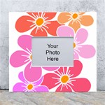 Flower Illustration T- Shirtcolorful Blooming Flower, Blooms, Floral Pattern T- Shirt White Wall Photo Frame 5  x 7  Front