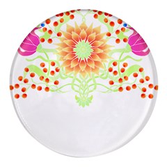 Flowers Art T- Shirtflowers T- Shirt (7) Round Glass Fridge Magnet (4 Pack)