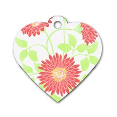 Flowers Lover T- Shirtflowers T- Shirt (8) Dog Tag Heart (two Sides)