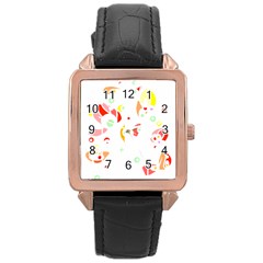 Flowers Lover T- Shirtflowers T- Shirt (9) Rose Gold Leather Watch  by EnriqueJohnson