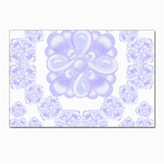 Flowers T- Shirt Blue Zentangles Pattern T- Shirt Postcard 4 x 6  (pkg Of 10)