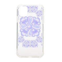 Flowers T- Shirt Blue Zentangles Pattern T- Shirt Iphone 11 Tpu Uv Print Case