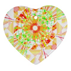 Fractal Artwork T- Shirt Sun Ray Life T- Shirt Heart Ornament (two Sides) by EnriqueJohnson