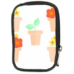 Garden T- Shirt Garden Flowers Pattern T- Shirt Compact Camera Leather Case by EnriqueJohnson