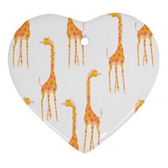 Giraffe Pattern T- Shirt Giraffes T- Shirt Ornament (heart) by EnriqueJohnson