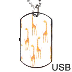 Giraffe Pattern T- Shirt Giraffes T- Shirt Dog Tag Usb Flash (one Side) by EnriqueJohnson